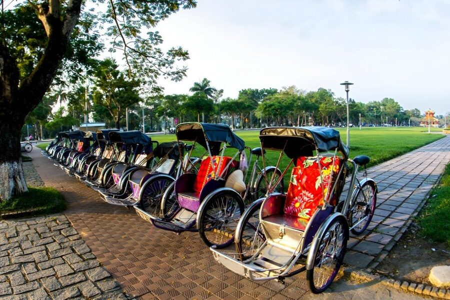 From Hue: Hue Evening Foodie Cyclo Tour. - Cyclo comfort and the heat factor on evening streets