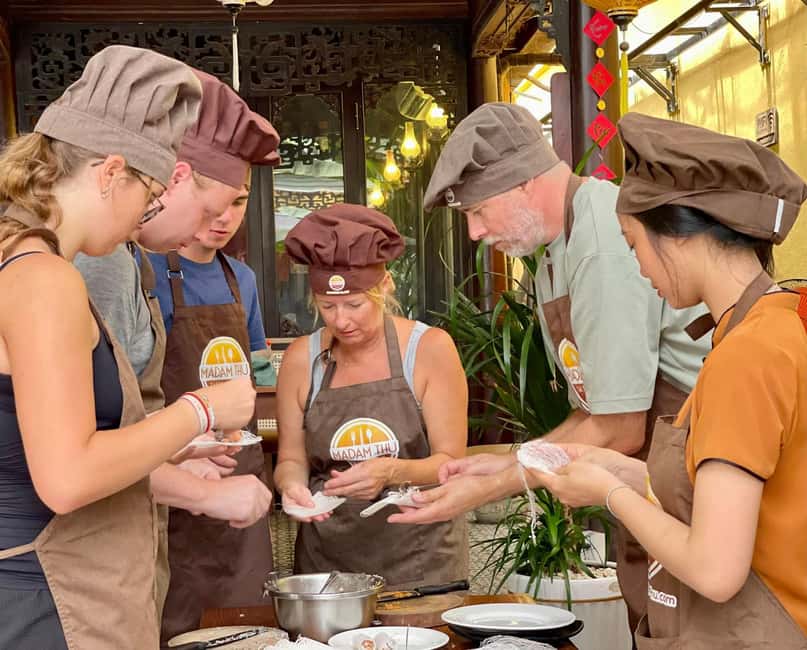 Hue City: Cyclo, Market Tour & Cooking Class at Madam Thu - Eating your creations: generous portions and friendly service